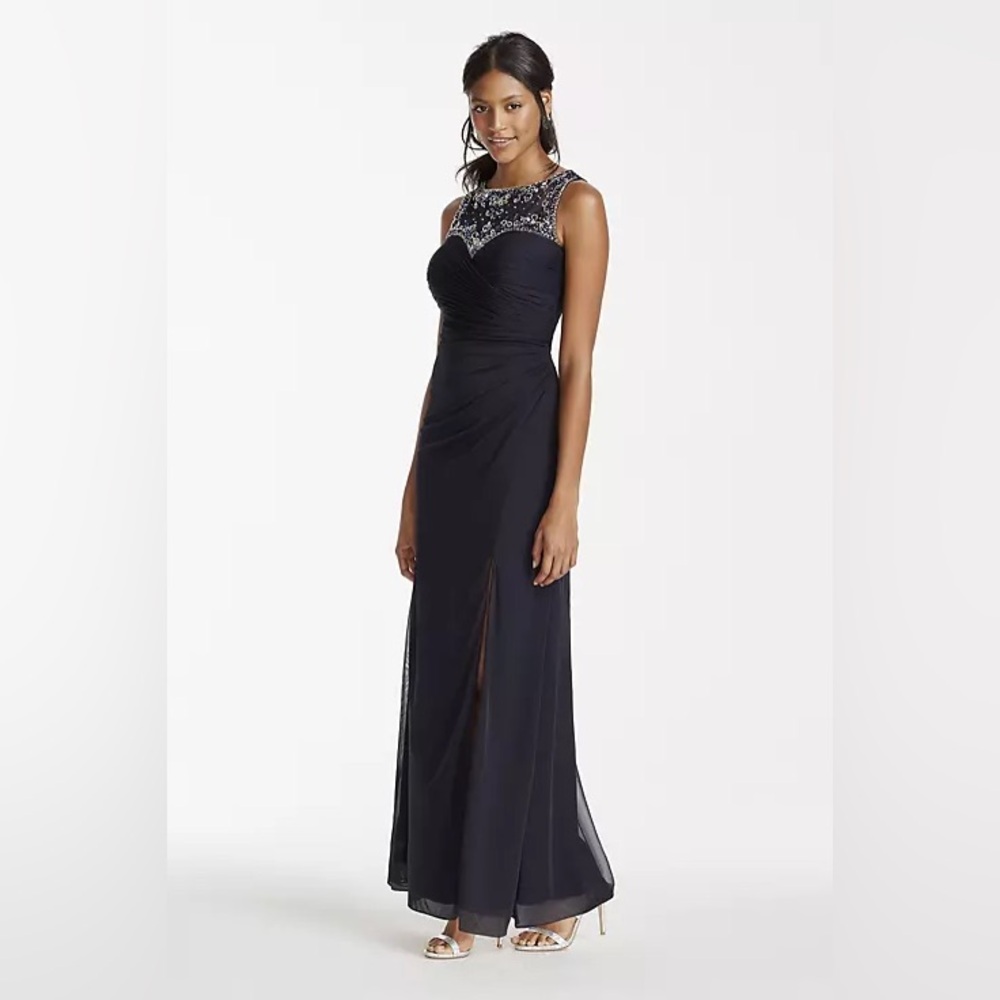 Patra Navy Beaded Dress Size 4